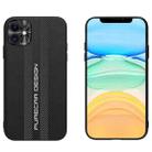 For iPhone 11 Carbon Fiber Texture Plain Leather Phone Case (Black) - 1