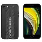 For iPhone SE 2022 / SE 2020 / 8 / 7 Carbon Fiber Texture Plain Leather Phone Case(Black) - 1