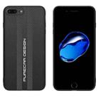 Carbon Fiber Texture Plain Leather Phone Case For iPhone 8 Plus / 7 Plus(Black) - 1
