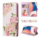 For iPhone 14 Bronzing Painting RFID Leather Case (Rose Flower) - 1