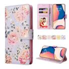 For iPhone 14 Plus Bronzing Painting RFID Leather Case (Pastoral Rose) - 1