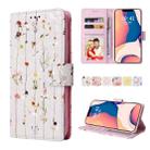 For iPhone 14 Plus Bronzing Painting RFID Leather Case (Dreid Flower World) - 1