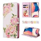 For iPhone 14 Plus Bronzing Painting RFID Leather Case (Rose Flower) - 1