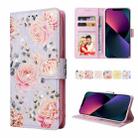 For iPhone 13 mini Bronzing Painting RFID Leather Case (Pastoral Rose) - 1