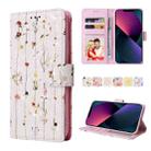 For iPhone 13 mini Bronzing Painting RFID Leather Case (Dreid Flower World) - 1