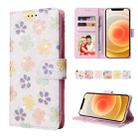 For iPhone 12 / 12 Pro Bronzing Painting RFID Leather Case(Bloosoming Flower) - 1