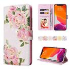 For iPhone 12 Pro Max Bronzing Painting RFID Leather Case(Rose Flower) - 1