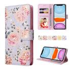 For iPhone 11 Bronzing Painting RFID Leather Case (Pastoral Rose) - 1