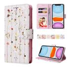 For iPhone 11 Bronzing Painting RFID Leather Case (Dreid Flower World) - 1