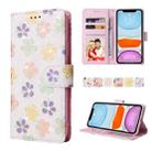 For iPhone 11 Bronzing Painting RFID Leather Case (Bloosoming Flower) - 1