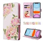For iPhone 11 Bronzing Painting RFID Leather Case (Rose Flower) - 1