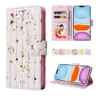 For iPhone 11 Pro Bronzing Painting RFID Leather Case(Dreid Flower World) - 1
