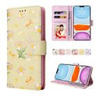 For iPhone 11 Pro Bronzing Painting RFID Leather Case(Yellow Daisy) - 1