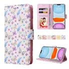 For iPhone 11 Pro Bronzing Painting RFID Leather Case(Pansies) - 1