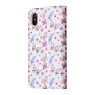 For iPhone X / XS Bronzing Painting RFID Leather Case(Pansies) - 3