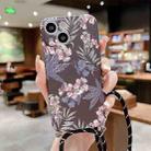 For iPhone 14 Lanyard Small Floral TPU Phone Case (Light Purple) - 1