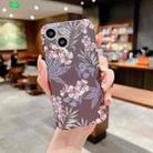 For iPhone 13 Small Floral TPU Phone Case(Light Purple) - 1