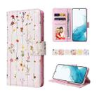 For Samsung Galaxy S22 Bronzing Painting RFID Leather Case(Dreid Flower World) - 1