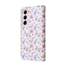 For Samsung Galaxy S22 Bronzing Painting RFID Leather Case(Pansies) - 3