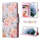 For Samsung Galaxy S21 Plus Bronzing Painting RFID Leather Case(Pastoral Rose) - 1