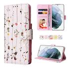 For Samsung Galaxy S21 Plus Bronzing Painting RFID Leather Case(Dreid Flower World) - 1