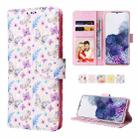 For Samsung Galaxy S20 Plus Bronzing Painting RFID Leather Case(Pansies) - 1