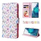 For Samsung Galaxy S20 FE Bronzing Painting RFID Leather Case(Pansies) - 1