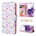 For Samsung Galaxy S20 Bronzing Painting RFID Leather Case(Pansies) - 1