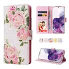 For Samsung Galaxy S20 Bronzing Painting RFID Leather Case(Rose Flower) - 1