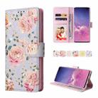 For Samsung Galaxy S10 Plus Bronzing Painting RFID Leather Case(Pastoral Rose) - 1