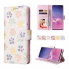 For Samsung Galaxy S10 Plus Bronzing Painting RFID Leather Case(Bloosoming Flower) - 1
