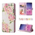 For Samsung Galaxy S10 Plus Bronzing Painting RFID Leather Case(Rose Flower) - 1