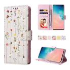 For Samsung Galaxy S10 Bronzing Painting RFID Leather Case(Dreid Flower World) - 1