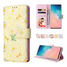 For Samsung Galaxy S10 Bronzing Painting RFID Leather Case(Yellow Daisy) - 1