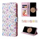For Samsung Galaxy S9 Plus Bronzing Painting RFID Leather Case(Pansies) - 1