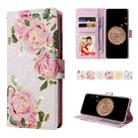For Samsung Galaxy S9 Plus Bronzing Painting RFID Leather Case(Rose Flower) - 1
