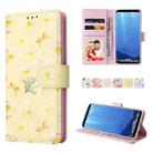 For Samsung Galaxy S8 Bronzing Painting RFID Leather Case(Yellow Daisy) - 1