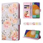 For Samsung Galaxy A52 5G Bronzing Painting RFID Leather Case(Pastoral Rose) - 1