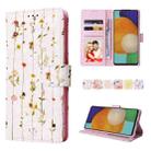 For Samsung Galaxy A52 5G Bronzing Painting RFID Leather Case(Dreid Flower World) - 1