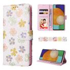 For Samsung Galaxy A52 5G Bronzing Painting RFID Leather Case(Bloosoming Flower) - 1