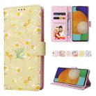 For Samsung Galaxy A52 5G Bronzing Painting RFID Leather Case(Yellow Daisy) - 1