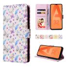 For Samsung Galaxy A32 5G Bronzing Painting RFID Leather Case(Pansies) - 1