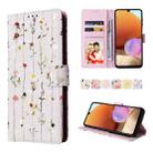 For Samsung Galaxy A32 4G Bronzing Painting RFID Leather Case(Dreid Flower World) - 1