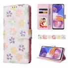For Samsung Galaxy A23 4G Bronzing Painting RFID Leather Case(Bloosoming Flower) - 1