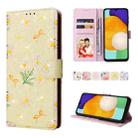 For Samsung Galaxy A13 4G / 5G Bronzing Painting RFID Leather Case(Yellow Daisy) - 1