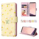 For Samsung Galaxy S8 Plus Bronzing Painting RFID Leather Case(Yellow Daisy) - 1