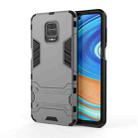 For Xiaomi Redmi Note 9 Pro Max Shockproof PC + TPU Protective Case with Invisible Holder(Grey) - 1