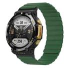 For Amazfit T-Rex 2 Silicone Magnetic Dual-color Watch Band(Army Green) - 1