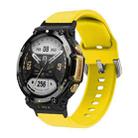 For Amazfit T-Rex 2 Silicone Reverse Buckle Watch Band(Yellow) - 1