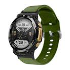 For Amazfit T-Rex 2 Silicone Reverse Buckle Watch Band(Army Green) - 1
